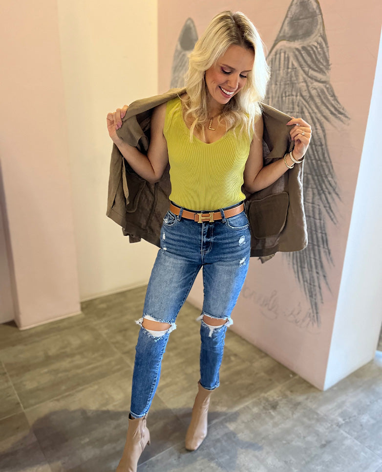 Ribbed Knit Sleeveless Bodysuit