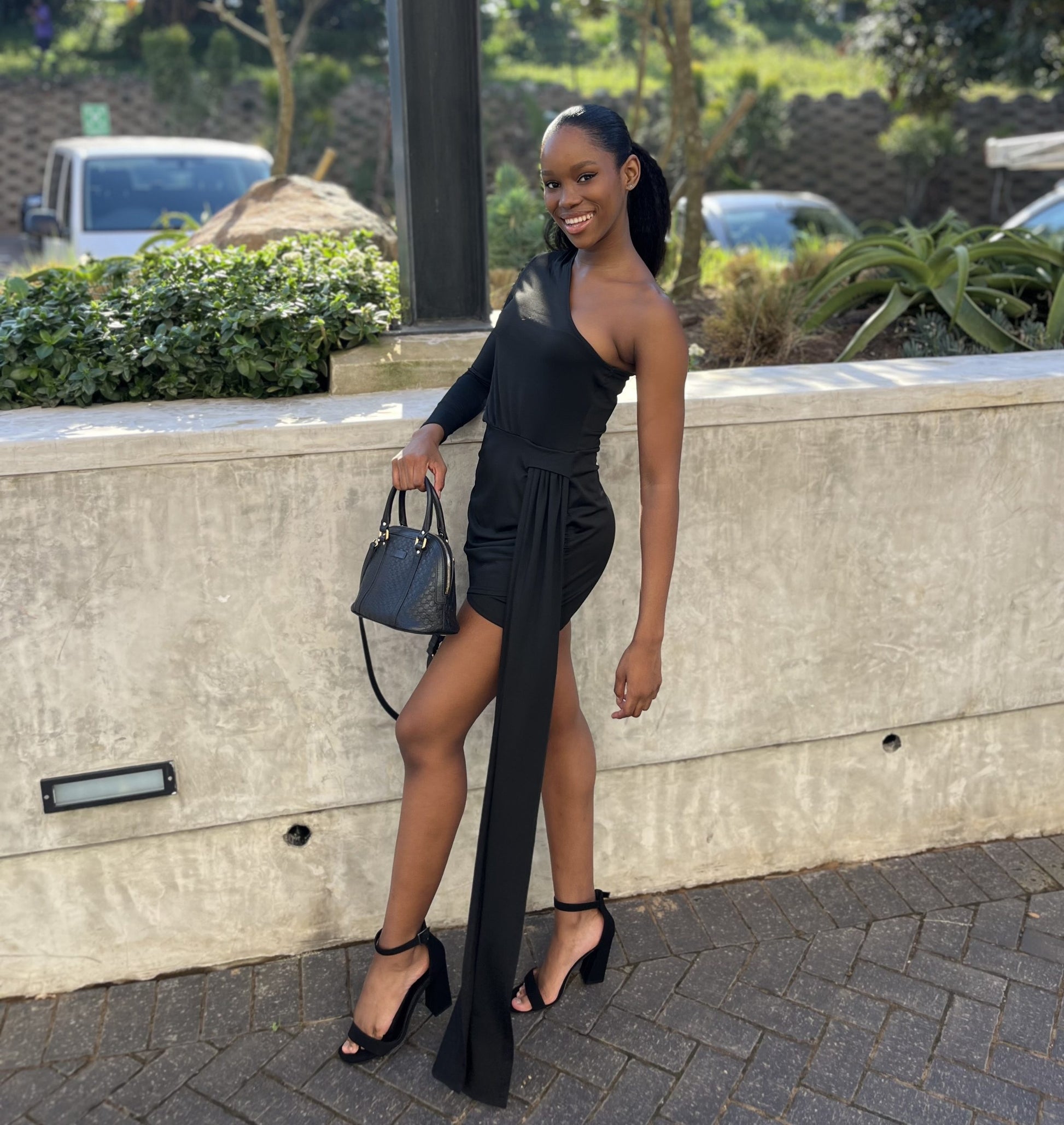 Top Notch Train Dress - Black