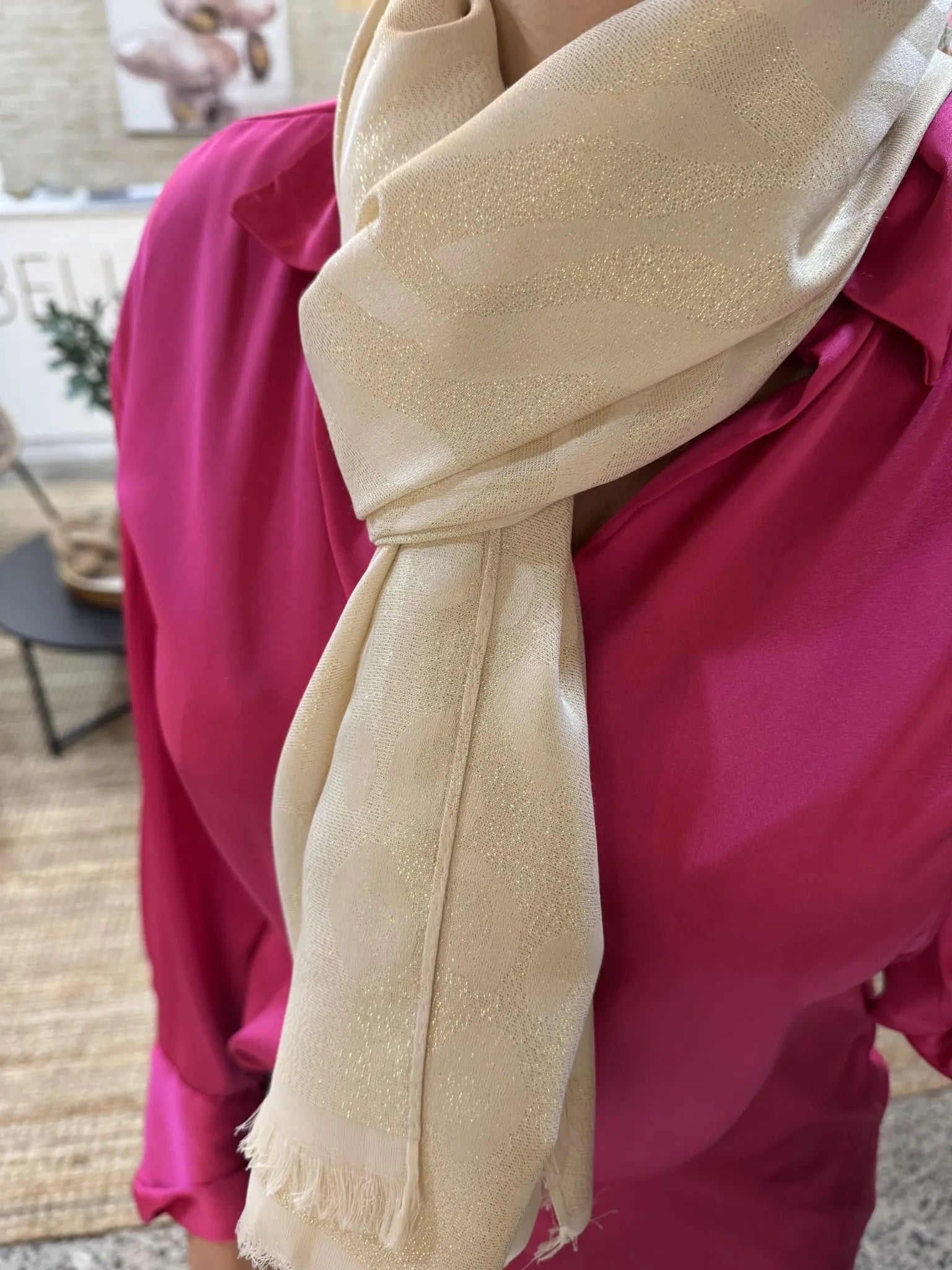 Savannah Soft Animal Scarf – Stone