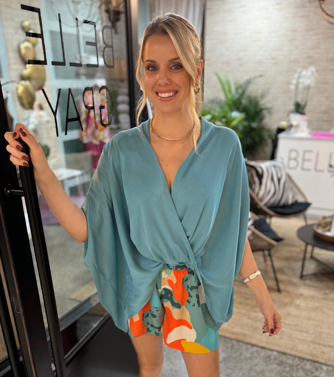 Riviera Hi-low Cross over Satin Top