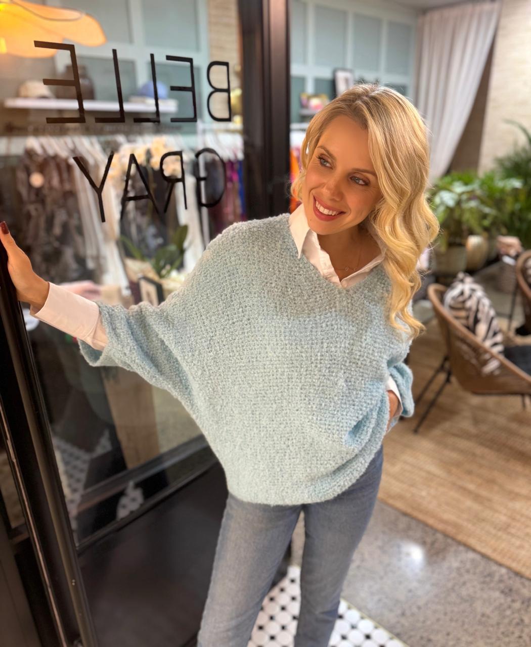 Annabelle Soft Batwing Knit - Sky Blue