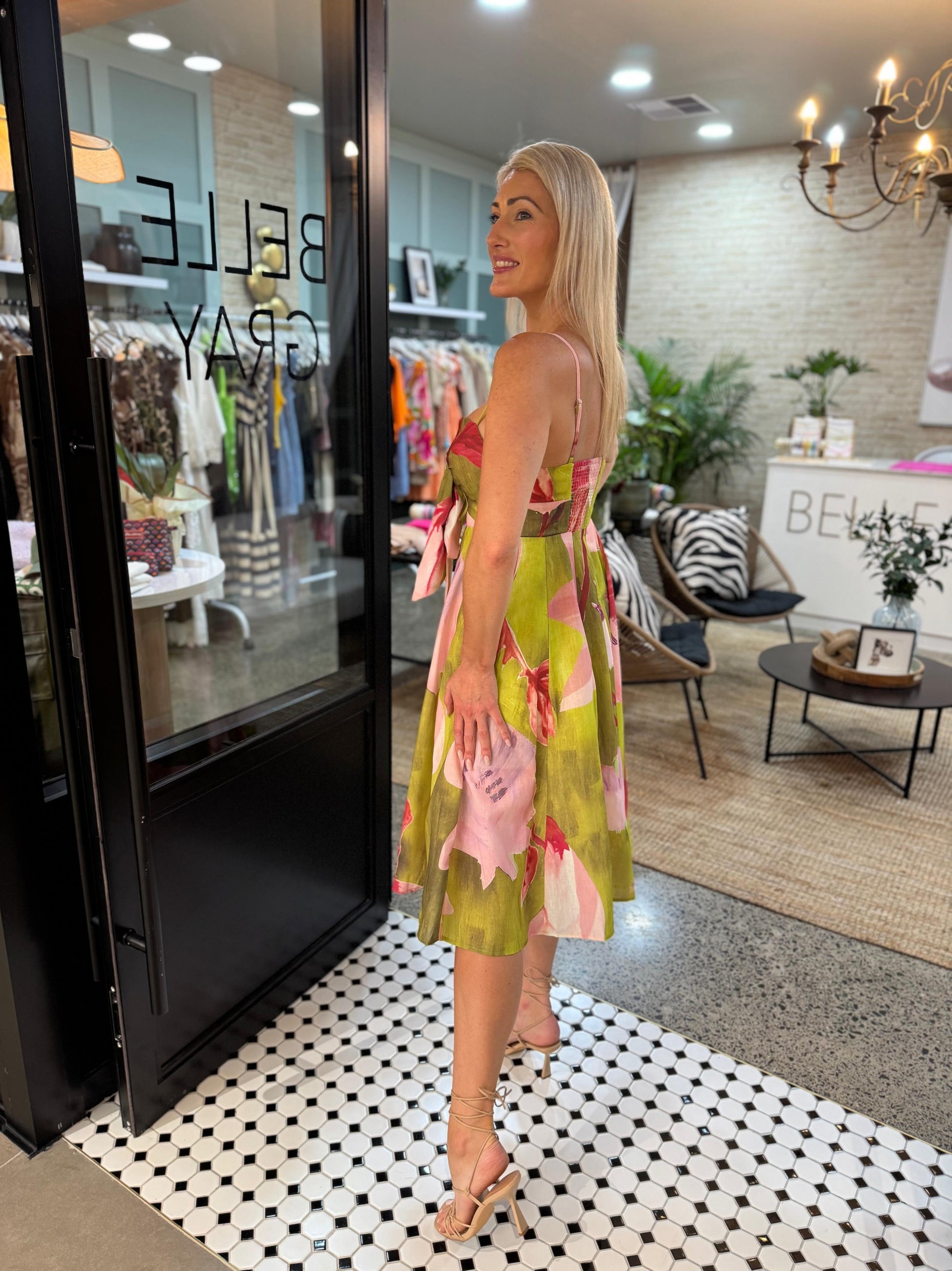Hamptons Floral Front Tie Dress