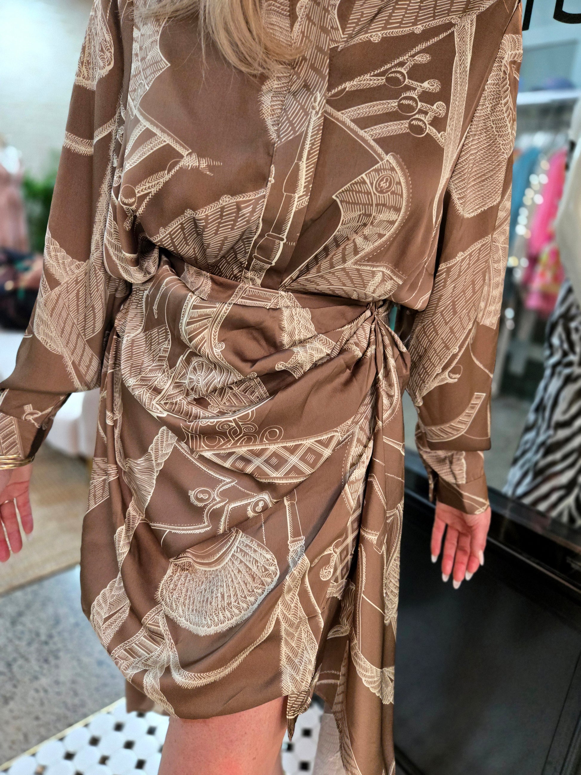 Leopard Creek Tiered Skirt & Collared Shirt Set