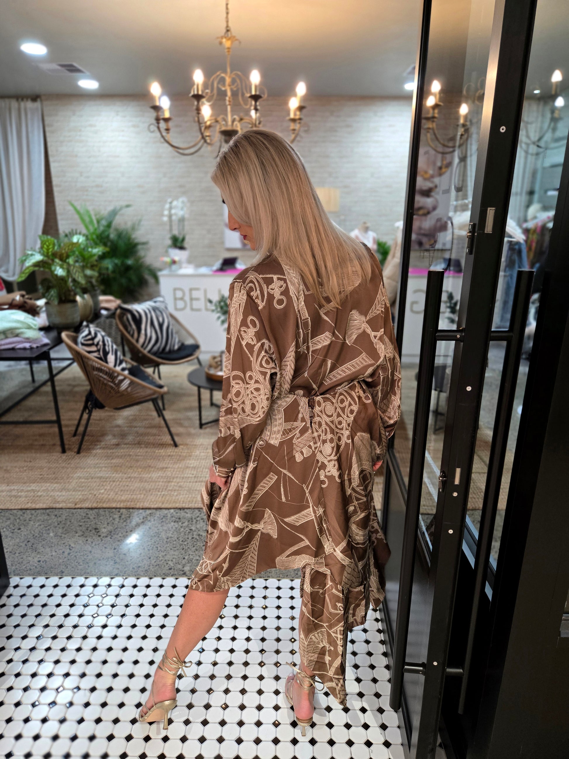 Leopard Creek Tiered Skirt & Collared Shirt Set