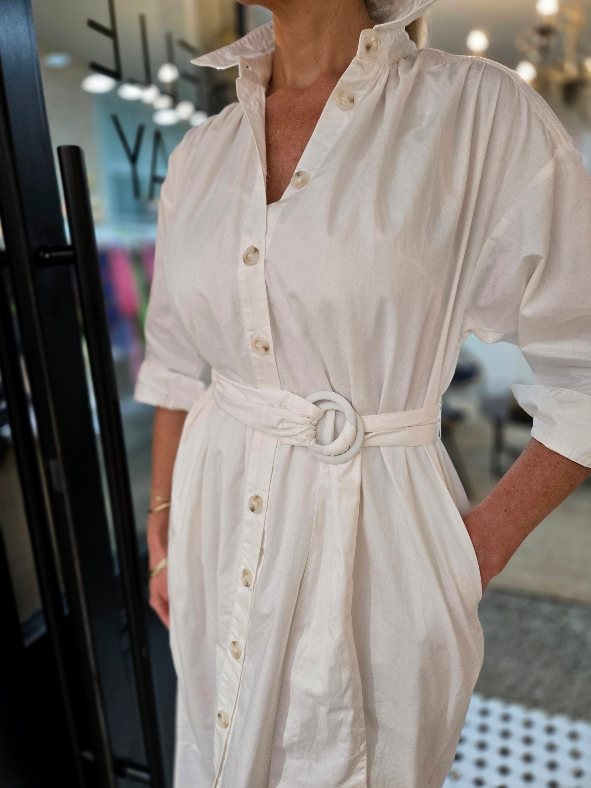 Poplin Buckled Dress