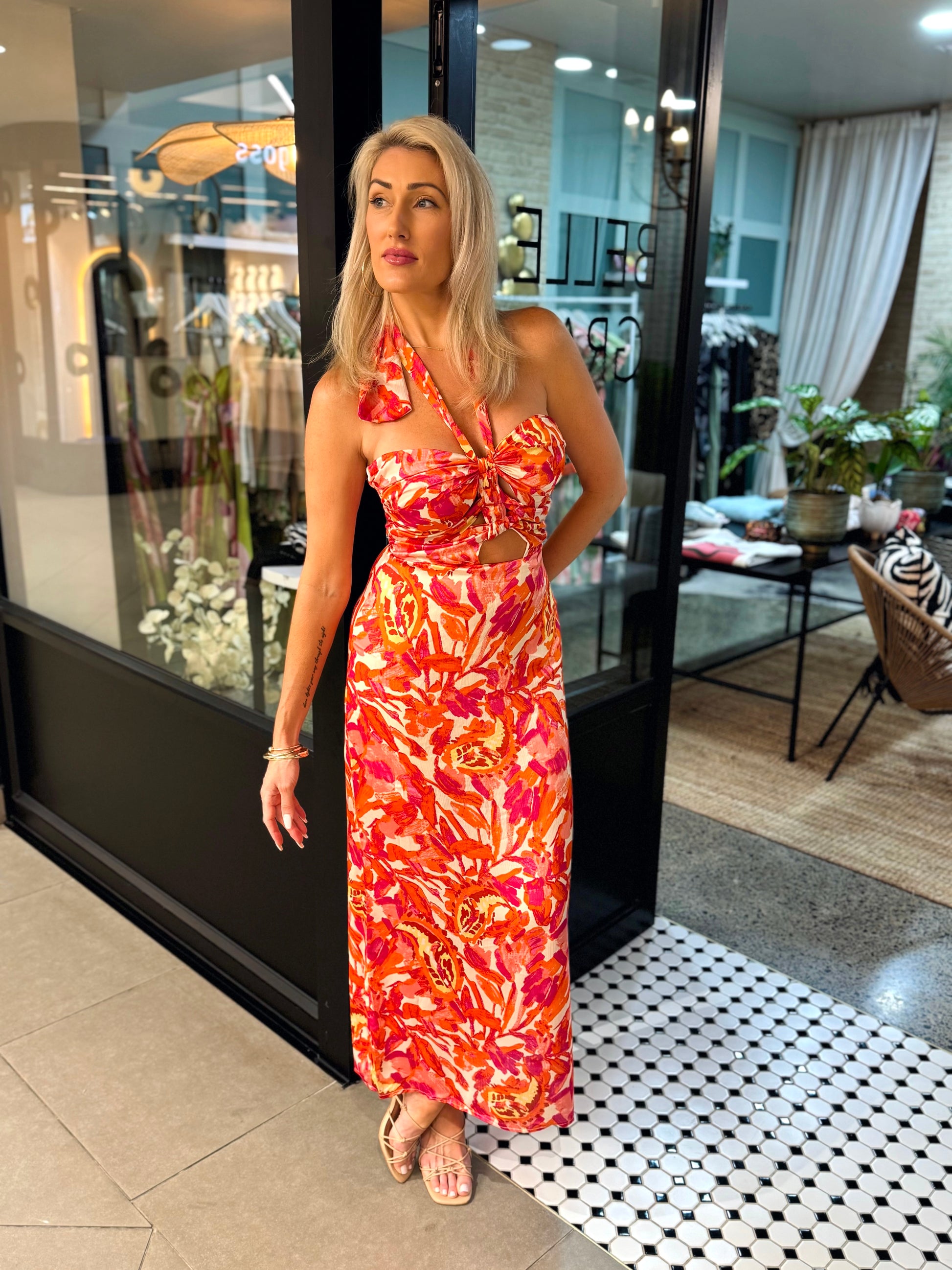 NEW! Halter Floral Maxi Dress