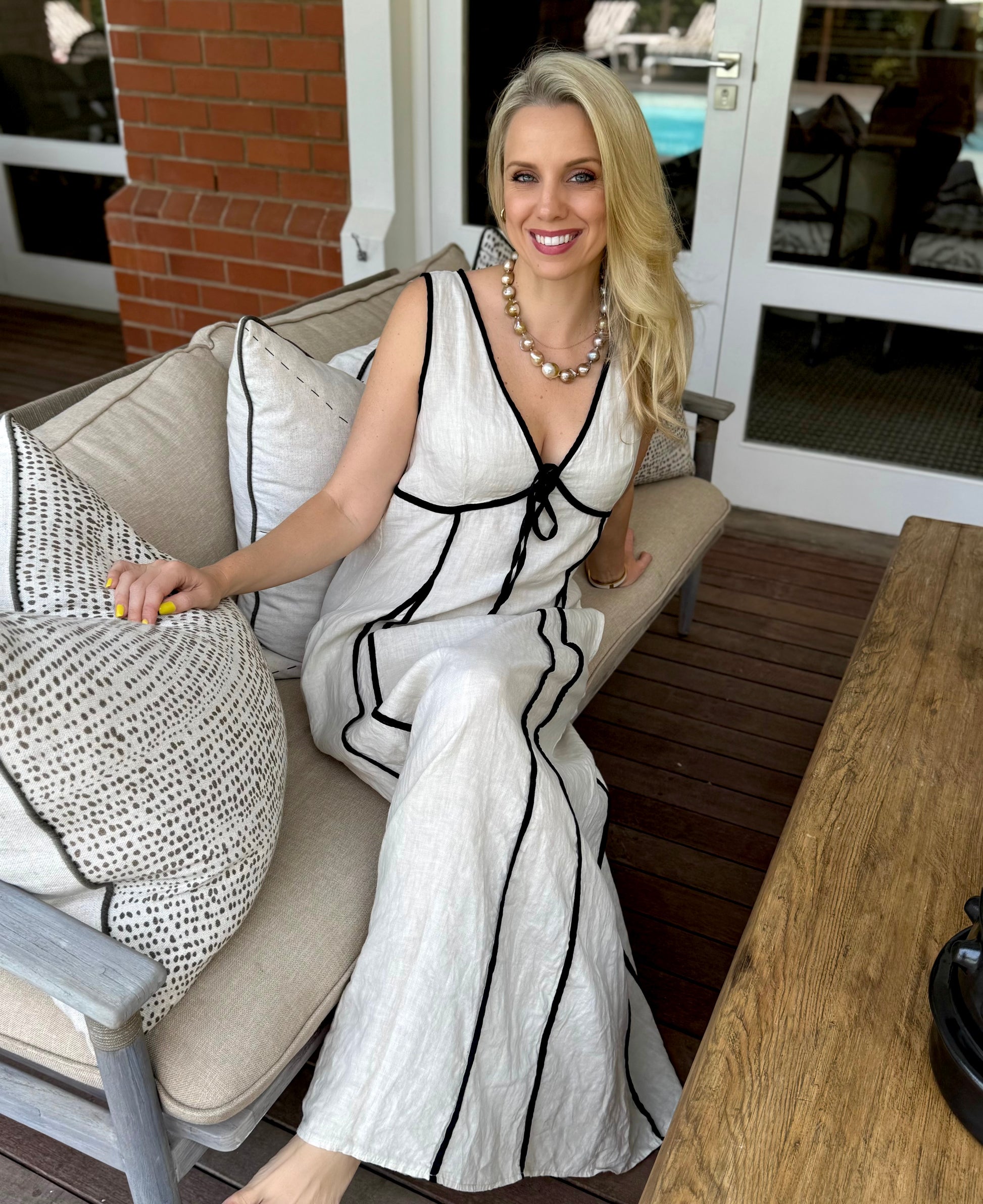 Coastal Linen Dress - Sandstorm