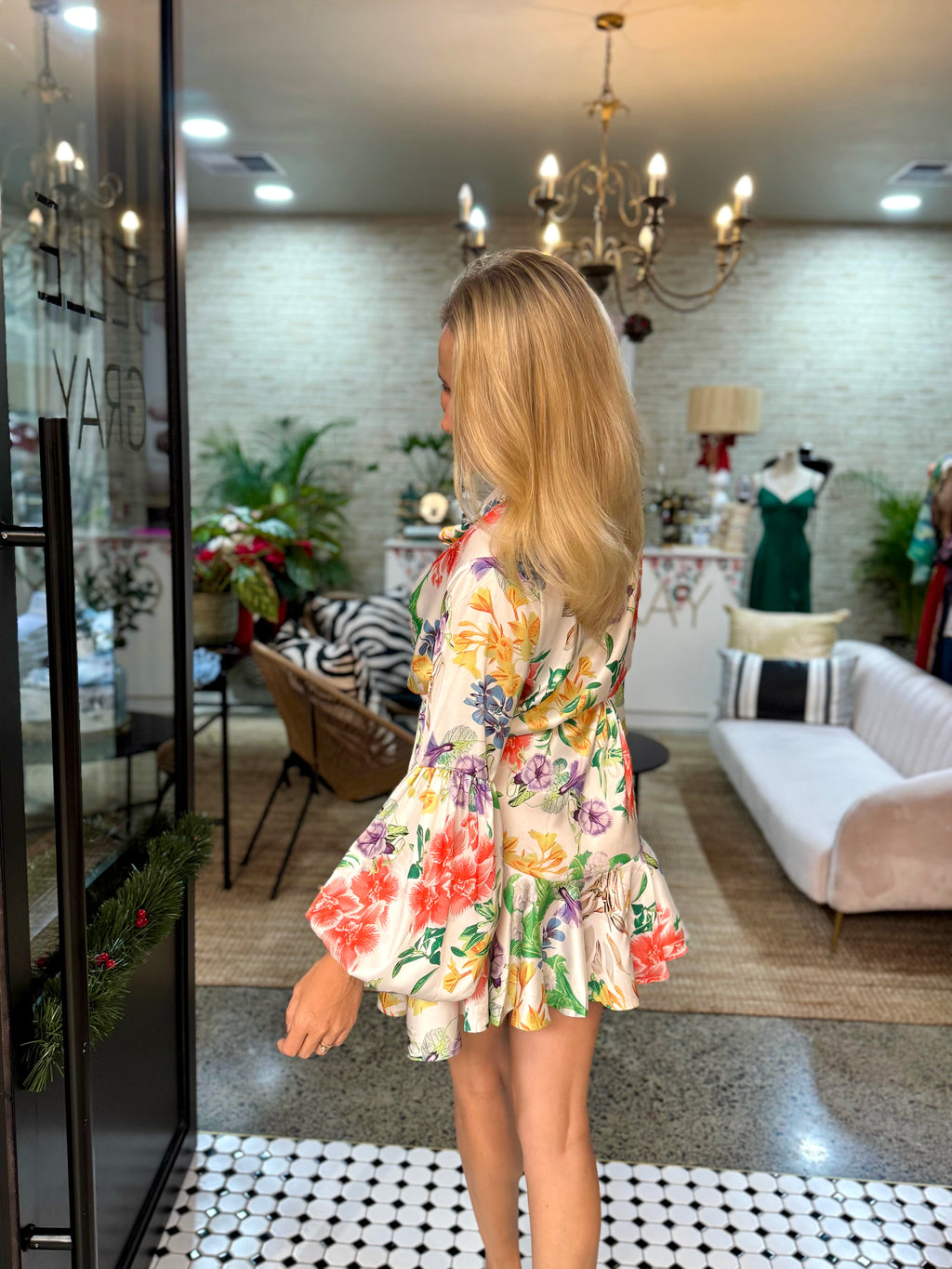 NEW!!! Garden Bliss Balloon Sleeve Dress