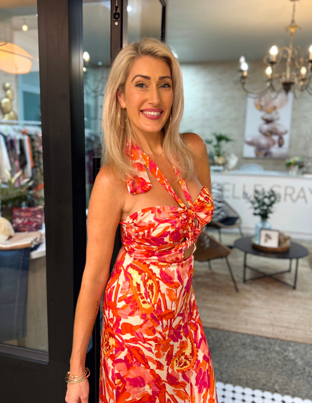 NEW! Halter Floral Maxi Dress