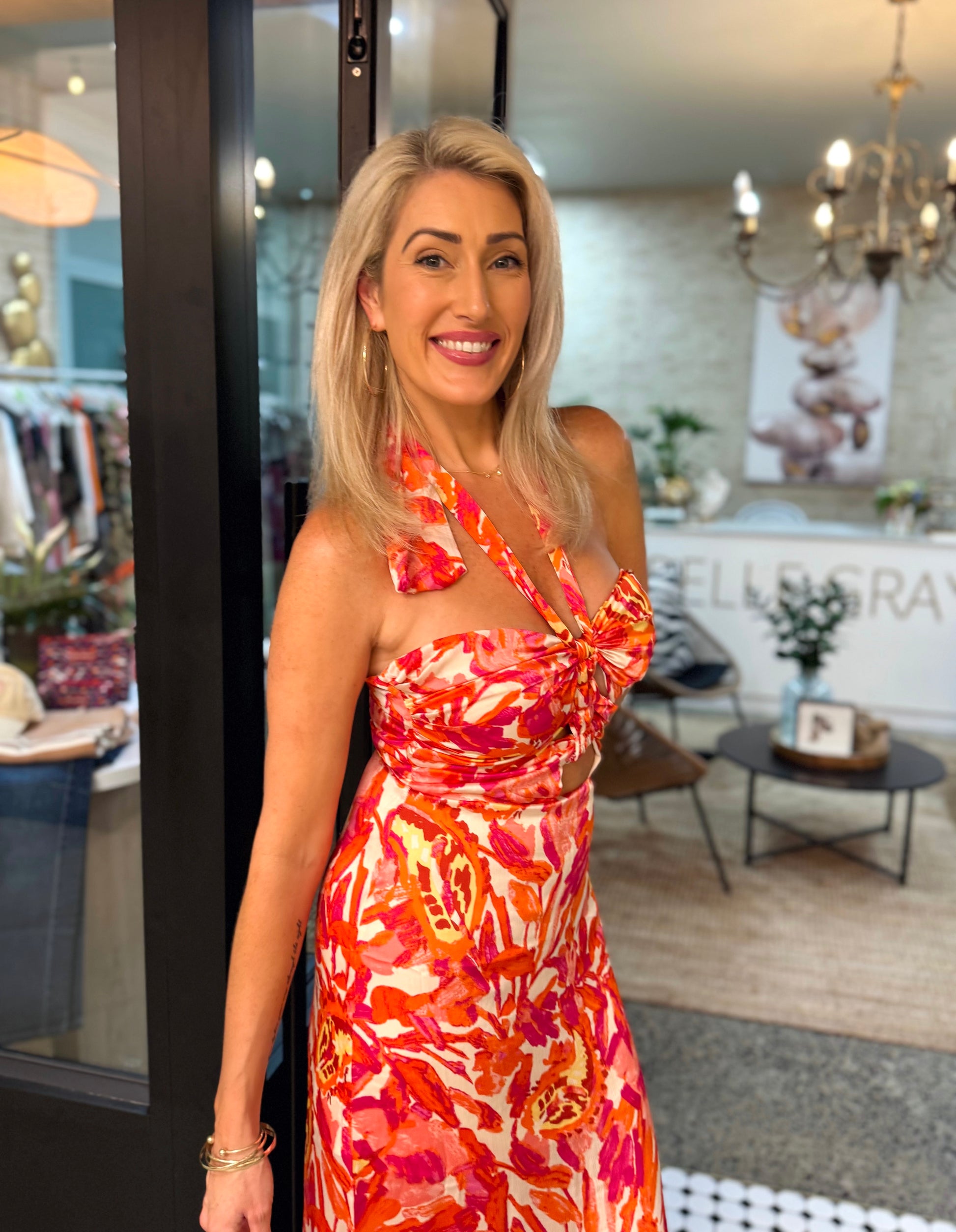 NEW! Halter Floral Maxi Dress