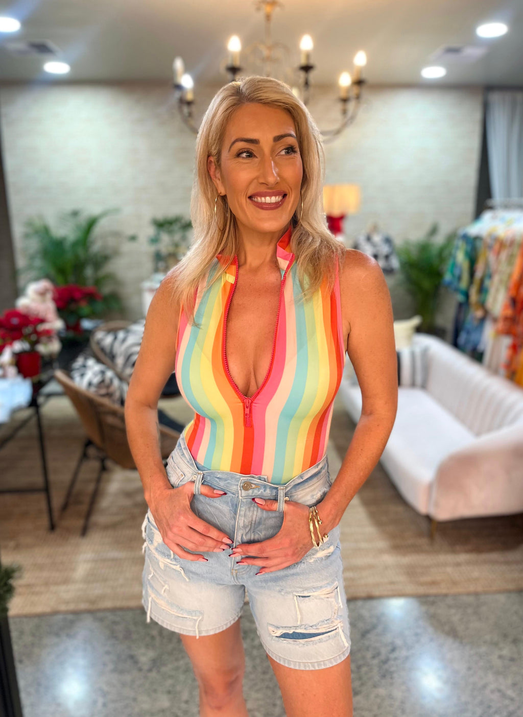 Candylane Summer Striped Bodysuit