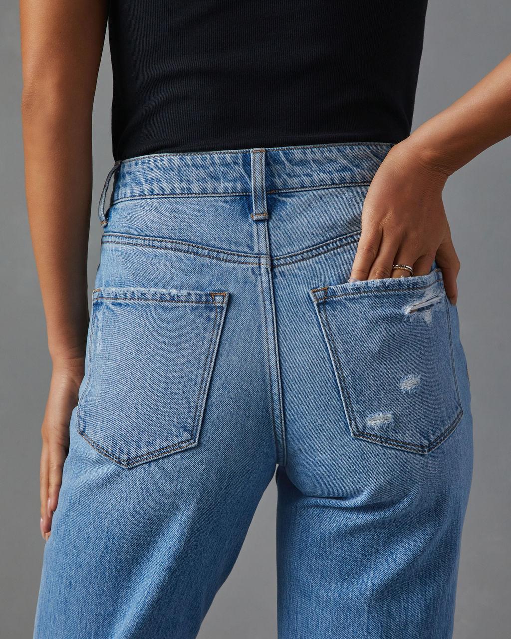 Ashland High Rise Distressed Straight Jeans