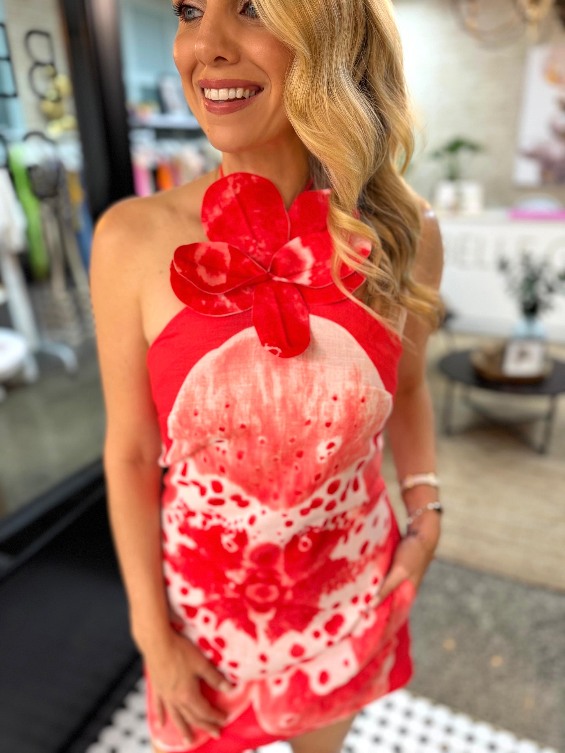 Sunset Orchid Dress - Coral