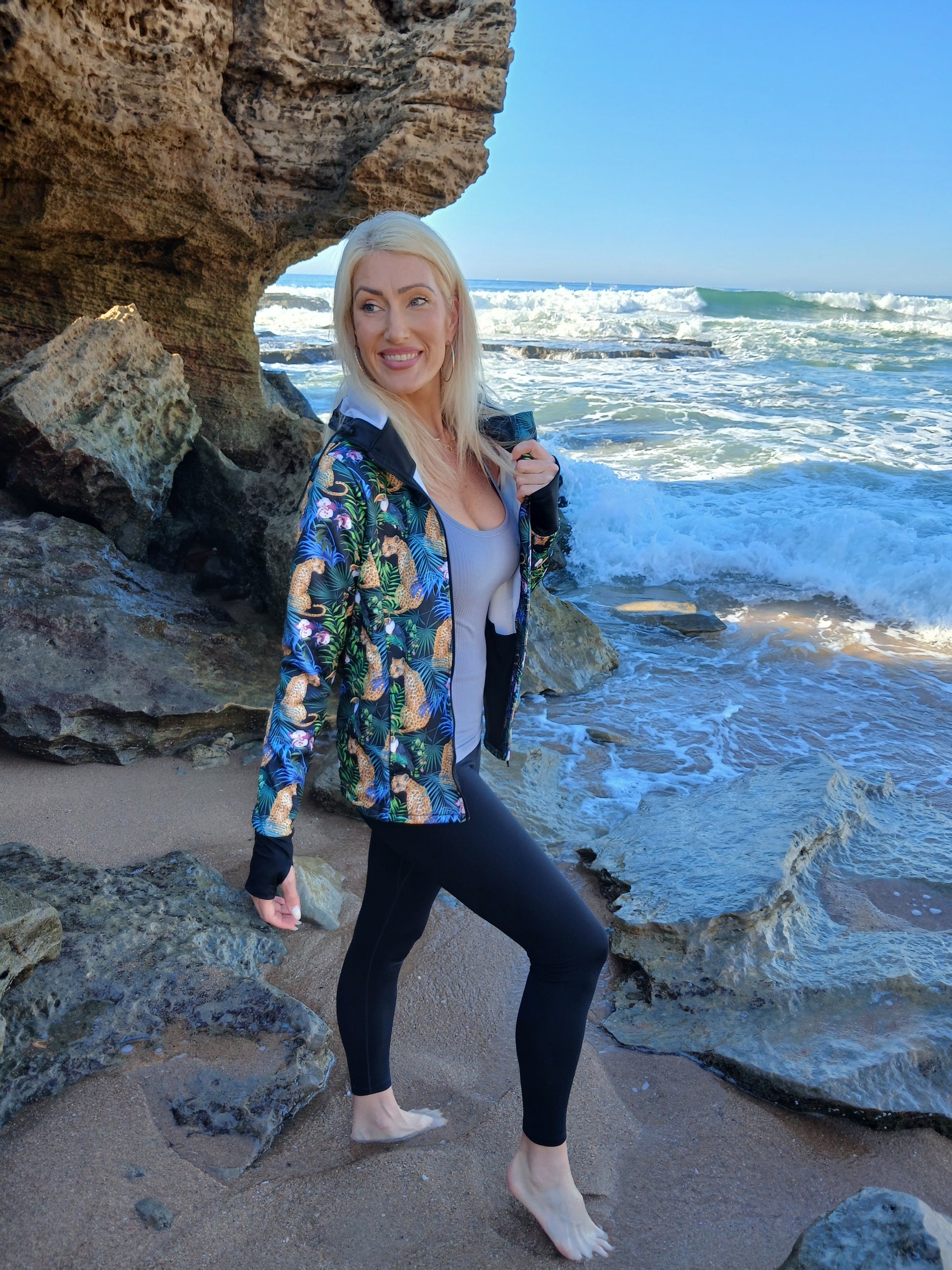 Jungle Love Zip-Up Active Wear Hoodie