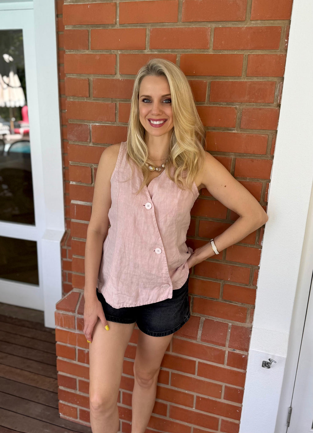 Darling Linen Waistcoat - Blush