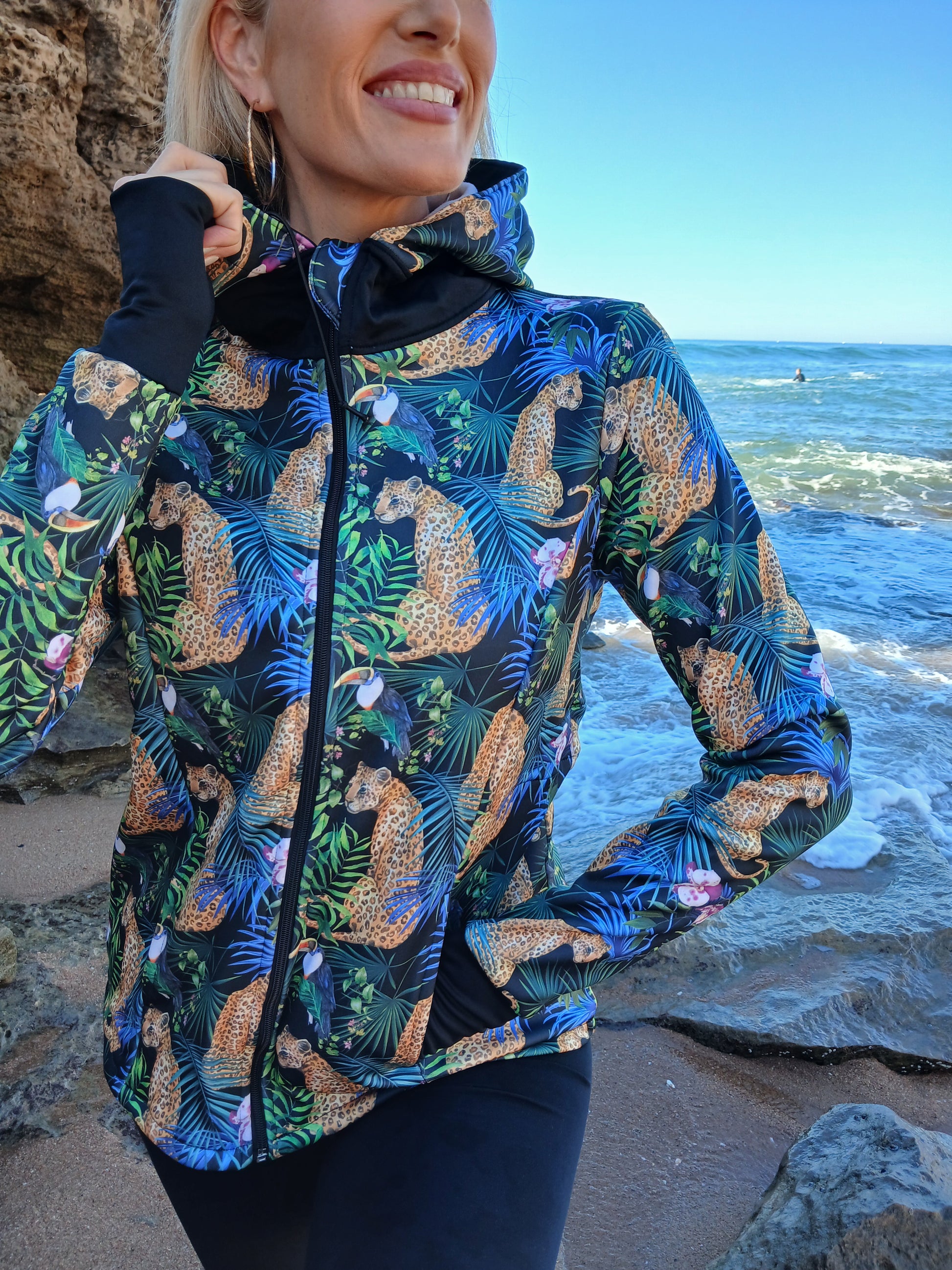 Jungle Love Zip-Up Active Wear Hoodie