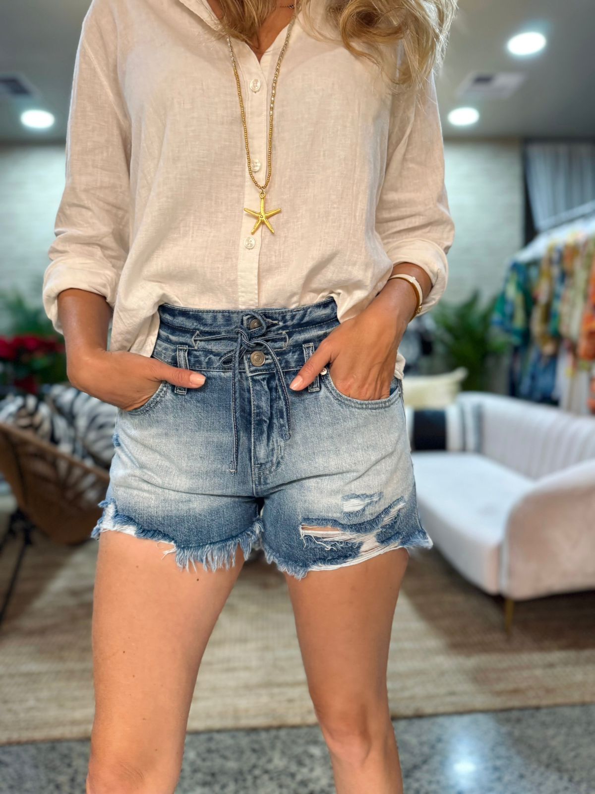 Florida High Rise Denim Shorts