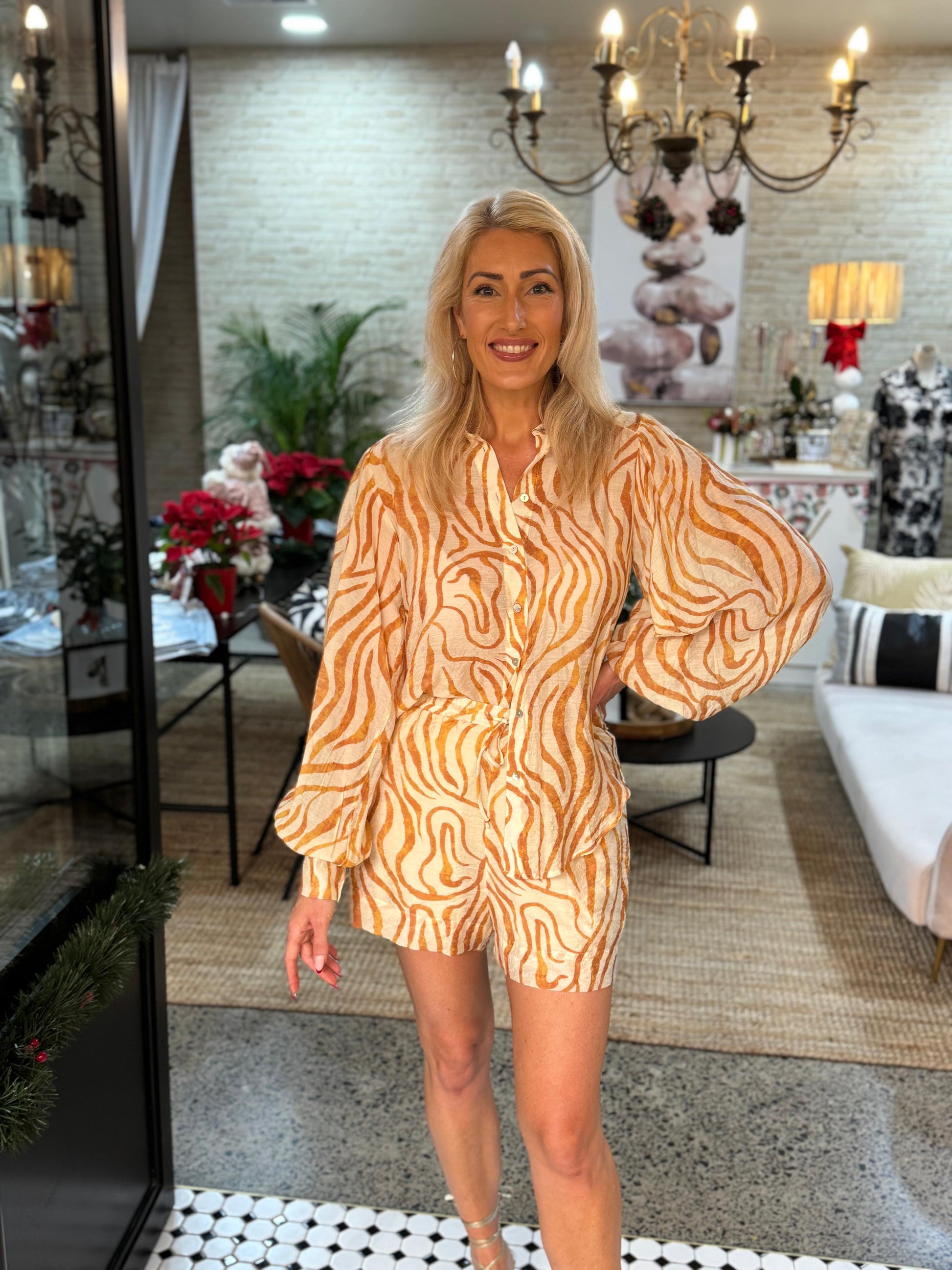 Outpost Safari Collared Shirt & Shorts Set